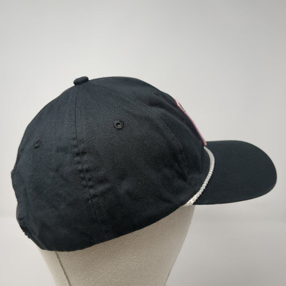 Palm Tree Patch Snapback Rope Hat Solid Black One… - image 5